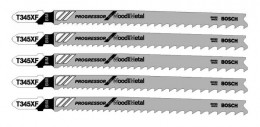 Bosch T345XF Bi-metal Progressor Jigsaw Blades For Wood & Metal Cutting 5 Blades £13.49